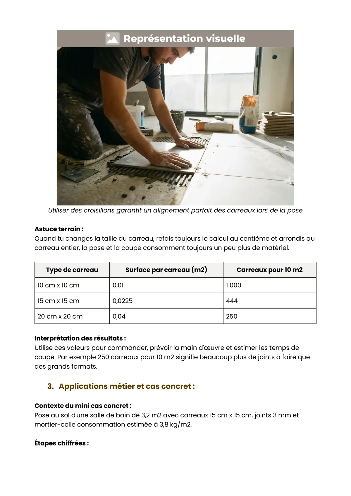 Example Fiche de Révision CAP Carreleur