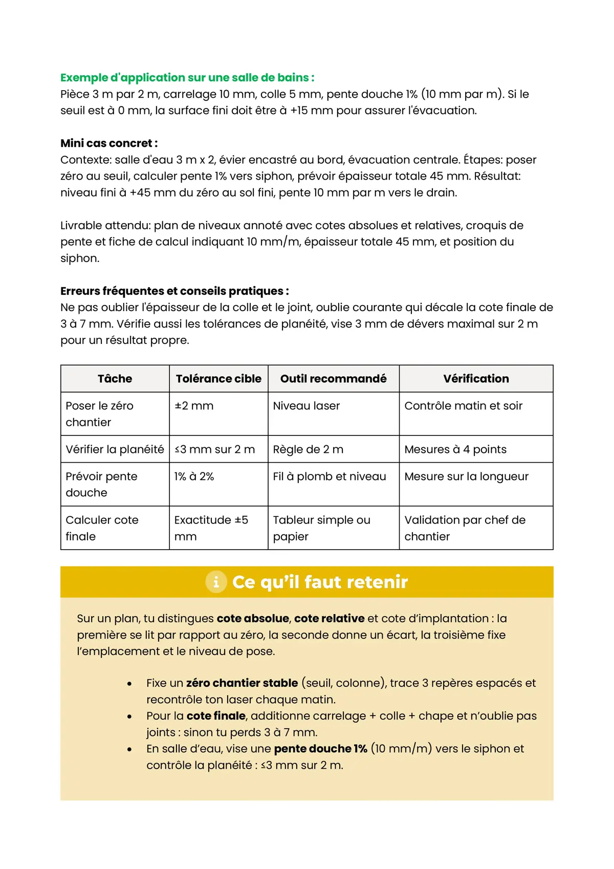 Example Fiche de Révision CAP Carreleur